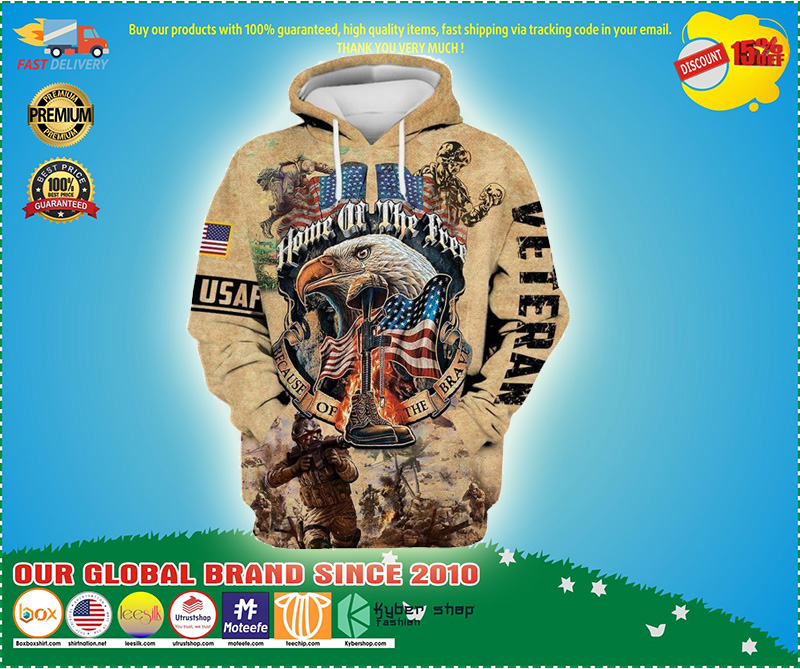 Home of the free because of the brave Eagles American flag 3D hoodie 4 Home of the free because of the brave Eagles American flag D hoodie