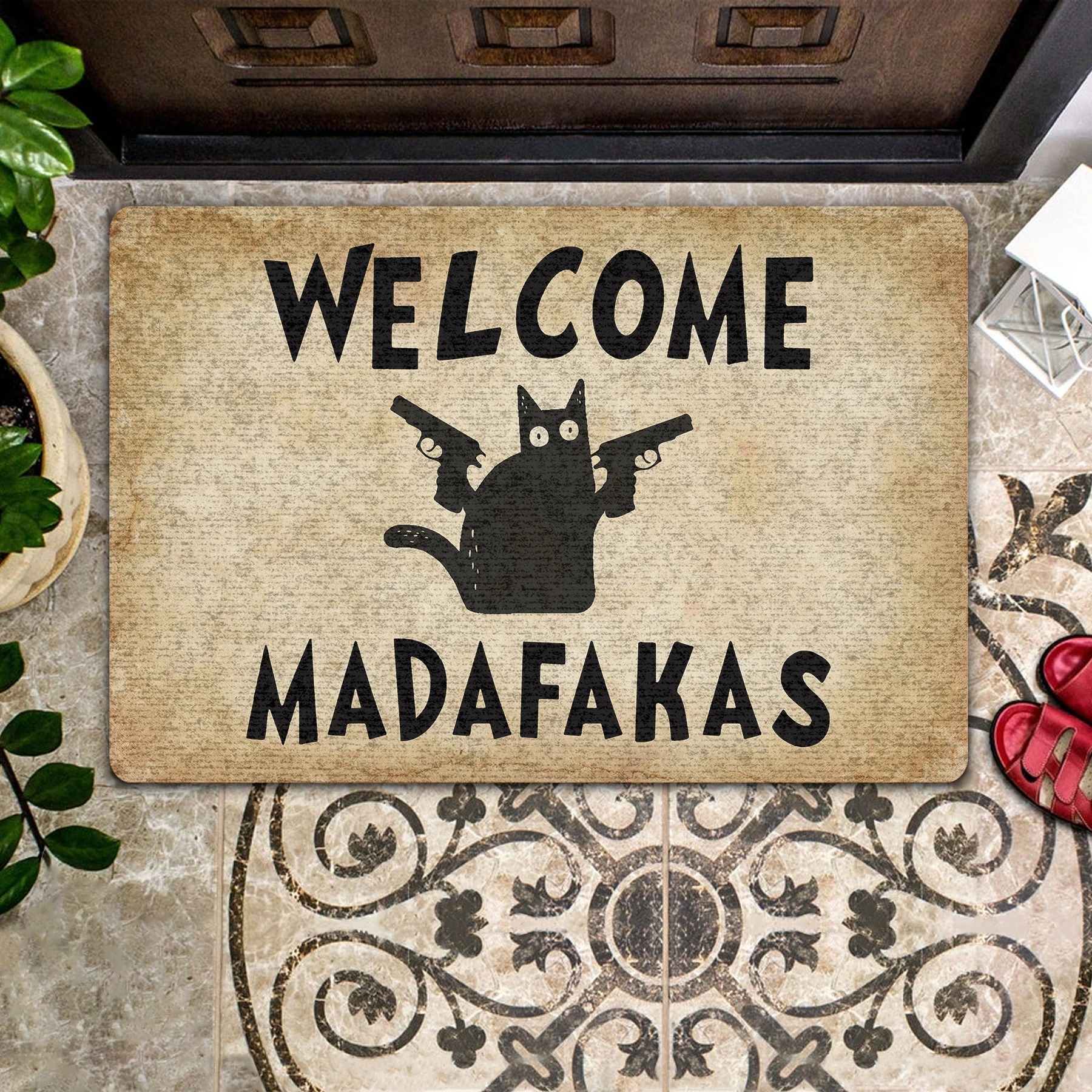 Cat Welcome madafakas doormat