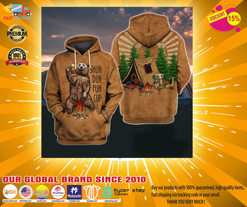 Camping bear shuh duh fuh 3d over print hoodie 3 Camping bear shuh duh fuh d over print hoodie