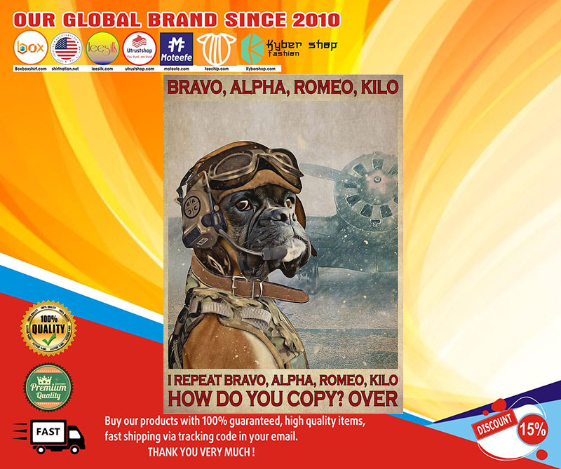 Boxer dog Pilot bravo alpha romeo kilo poster 2 Boxer dog Pilot bravo alpha romeo kilo poster