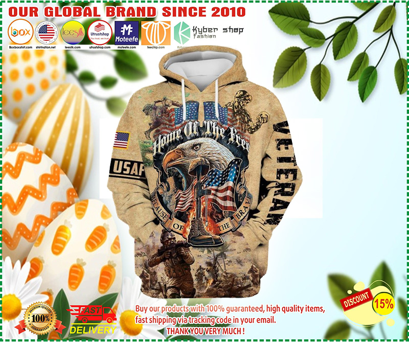 Home of the free because of the brave Eagles American flag 3D hoodie 3 Home of the free because of the brave Eagles American flag D hoodie