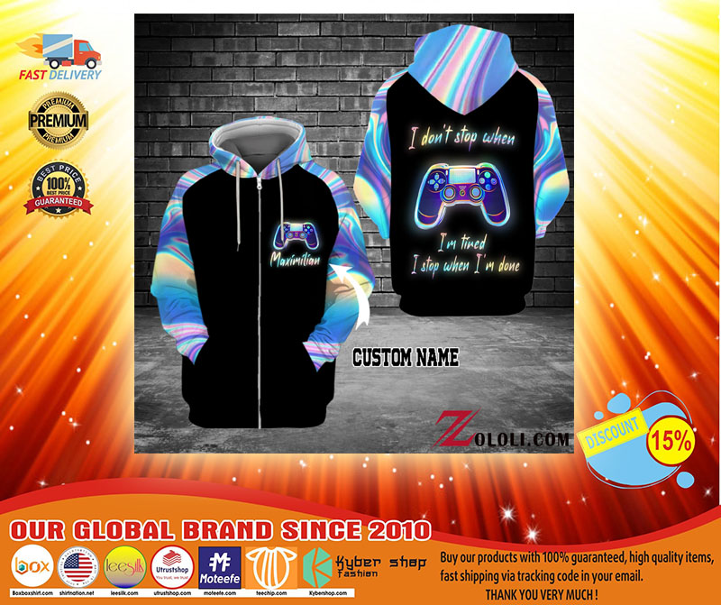 PlayStation I don't stop when I'm tired I stop when I'm done 3D hoodie 2 PlayStation I dont stop when Im tired I stop when Im done D hoodie