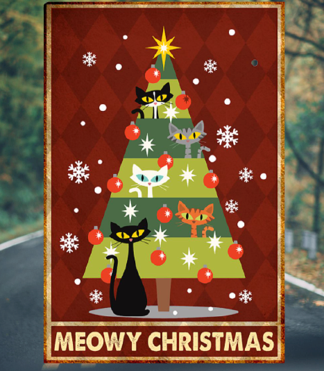 Meowy Cat Christmas tree Poster 3 Guitar Assuming i’m just an old man poster