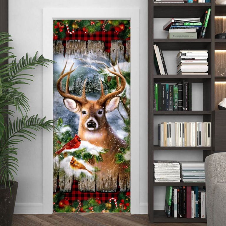 Deer Christmas Door Cover 2 Deer Christmas Door Cover
