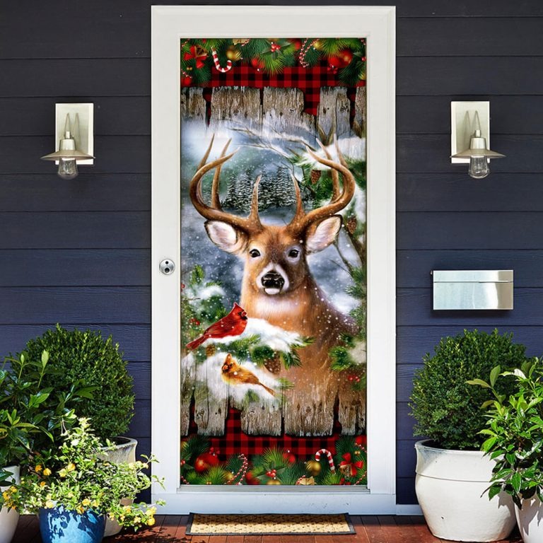 Deer Christmas Door Cover 5 Deer Christmas Door Cover