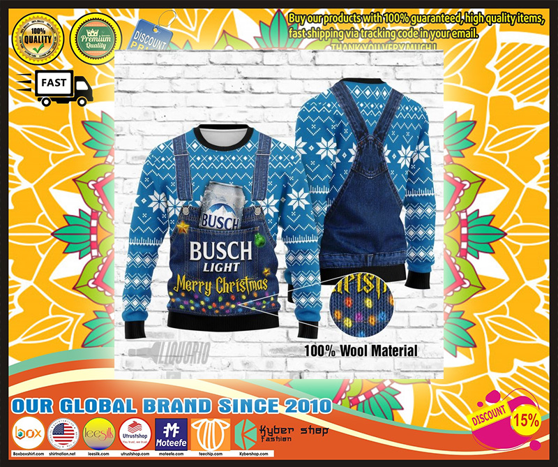 Busch light merry christmas 3d sweater 3 Busch light merry christmas d sweater