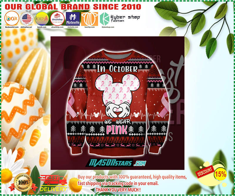 CANCER WE WEAR PINK 3D PRINT UGLY CHRISTMAS SWEATER 3 CANCER WE WEAR PINK D PRINT UGLY CHRISTMAS SWEATER