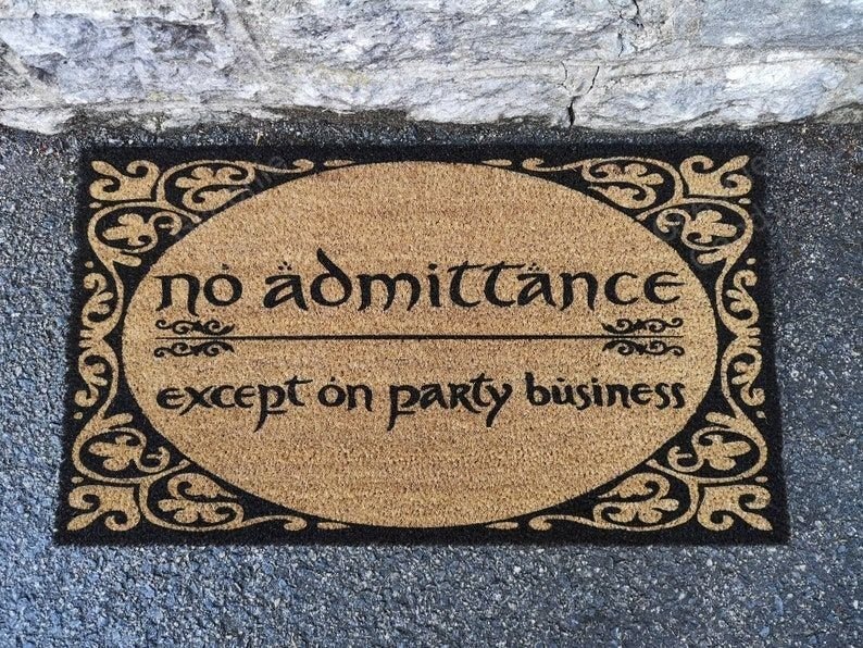 No admittance except on party business doormat 5 No admittance except on party business doormat