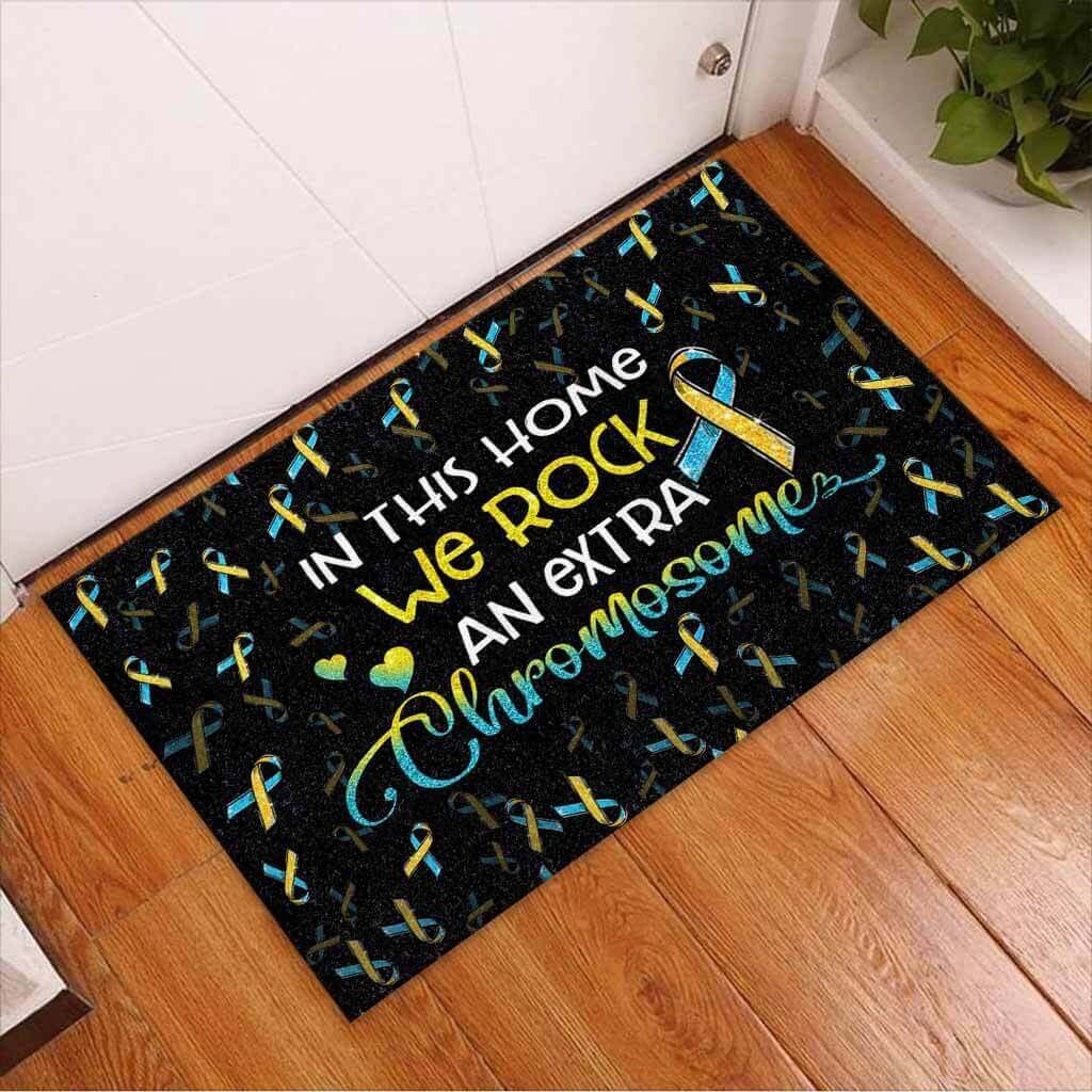 In this home we rock an extra chromosome doormat 3 In this home we rock an extra chromosome doormat
