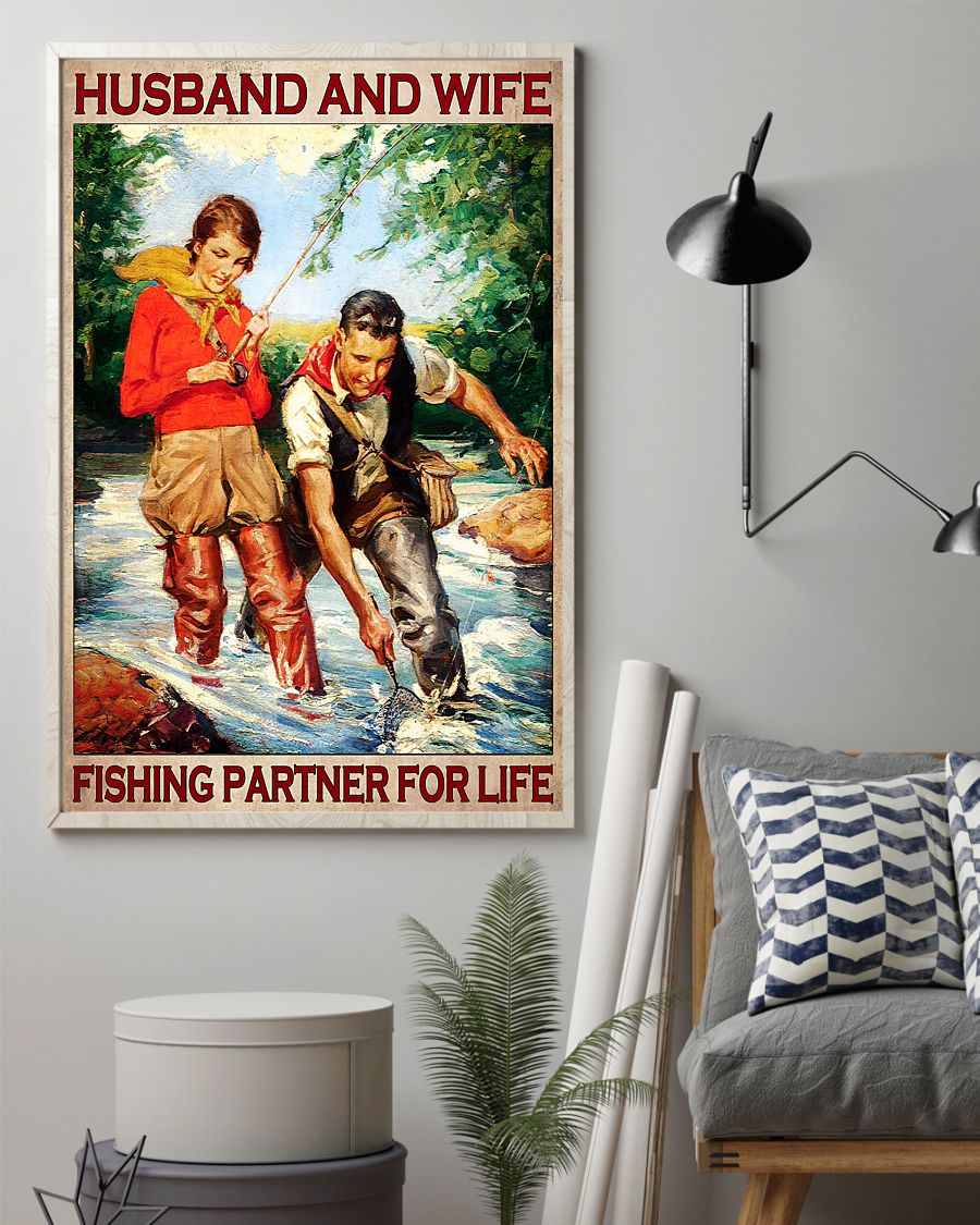 Husband and wife fishing fartner for life poster 4 Husband and wife fishing fartner for life poster