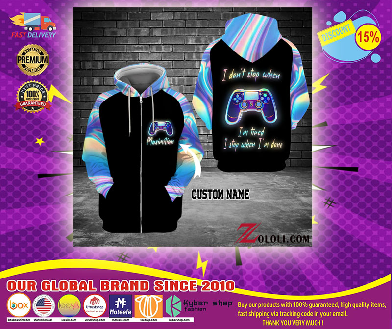 PlayStation I don't stop when I'm tired I stop when I'm done 3D hoodie 5 PlayStation I dont stop when Im tired I stop when Im done D hoodie