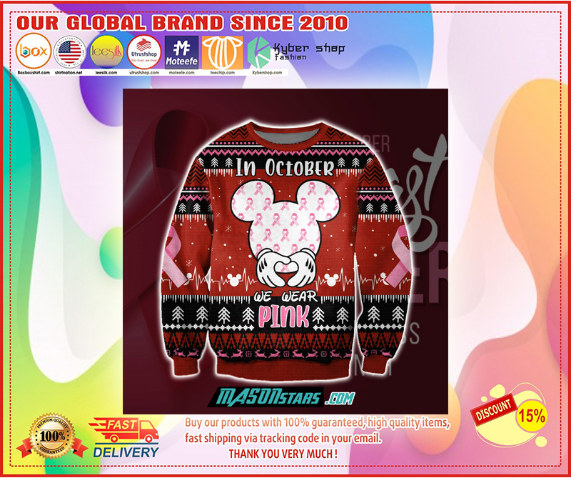 CANCER WE WEAR PINK 3D PRINT UGLY CHRISTMAS SWEATER 2 CANCER WE WEAR PINK D PRINT UGLY CHRISTMAS SWEATER