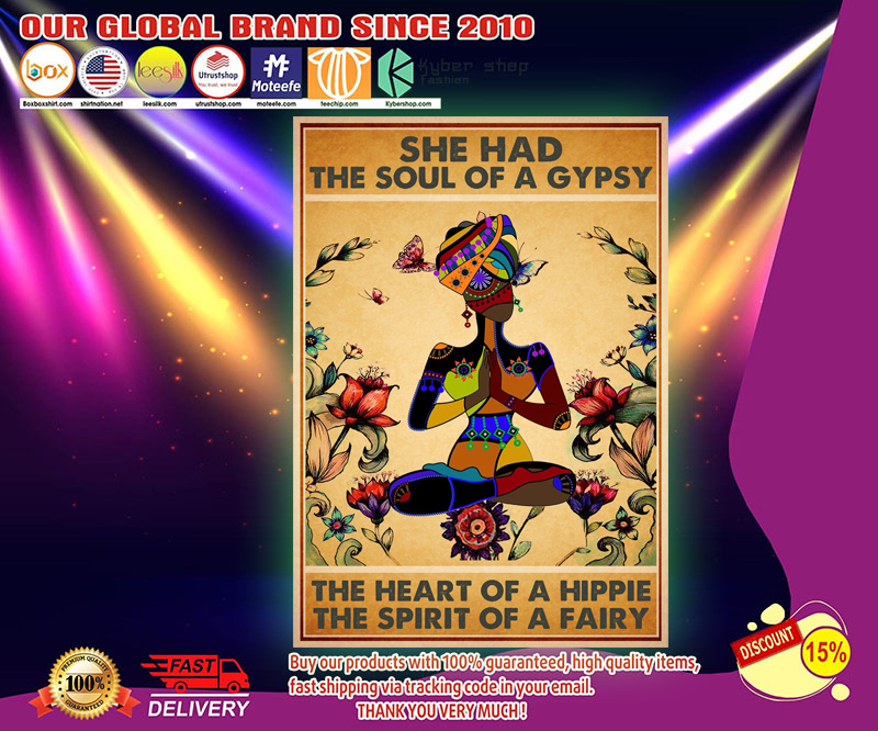 Black yoga girl She had the soul of a gypsy the heart of a hippie the spirit of a fairy poster 2 Black yoga girl She had the soul of a gypsy the heart of a hippie the spirit of a fairy poster