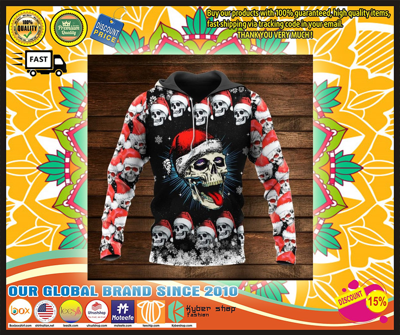 Gothic skull santa clause 3d hoodie 4 Gothic skull santa clause d hoodie