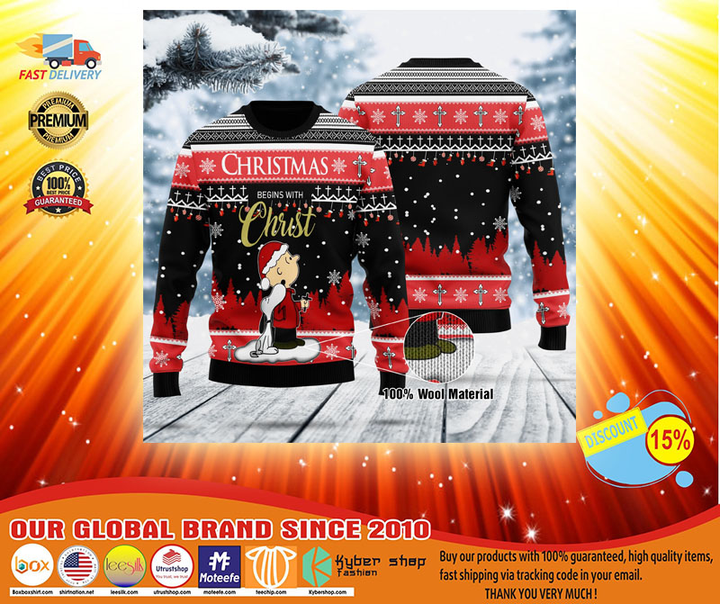 Snoopy and Charlie Christmas begins with christ Christmas sweater 3 Snoopy and Charlie Christmas begins with christ Christmas sweater