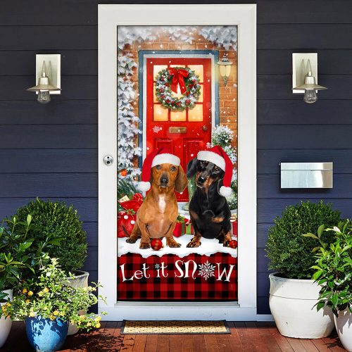 Dachshunds Christmas Door Cover 10 Dachshunds Christmas Door Cover