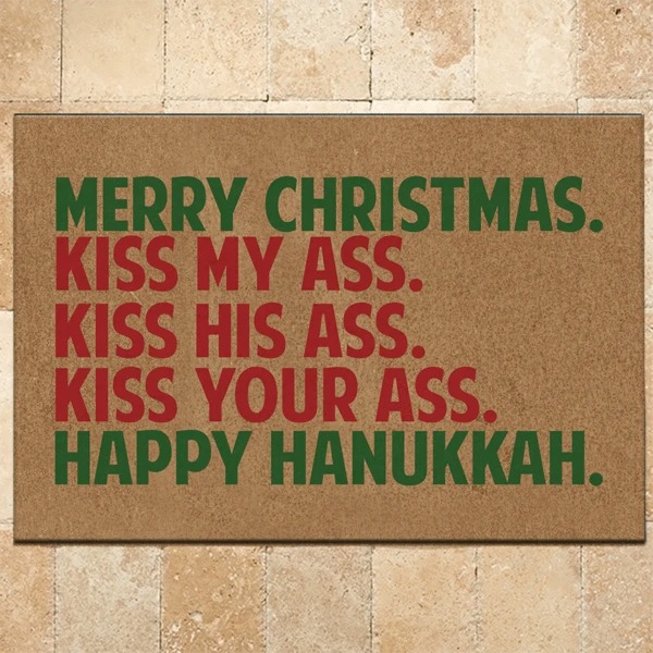 Merry Christmas Happy Hanukkah doormat 3 Merry Christmas Happy Hanukkah doormat