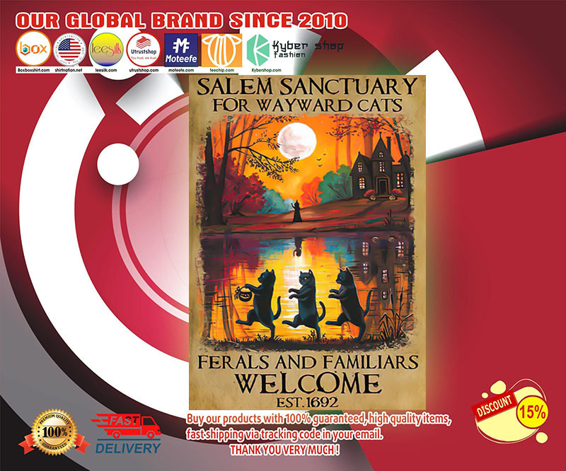 Halloween Salem sanctuary for wayward cats ferals and familiars poster 2 Cat Salem sanctuary for wayward cats ferals and familiars welcome poster