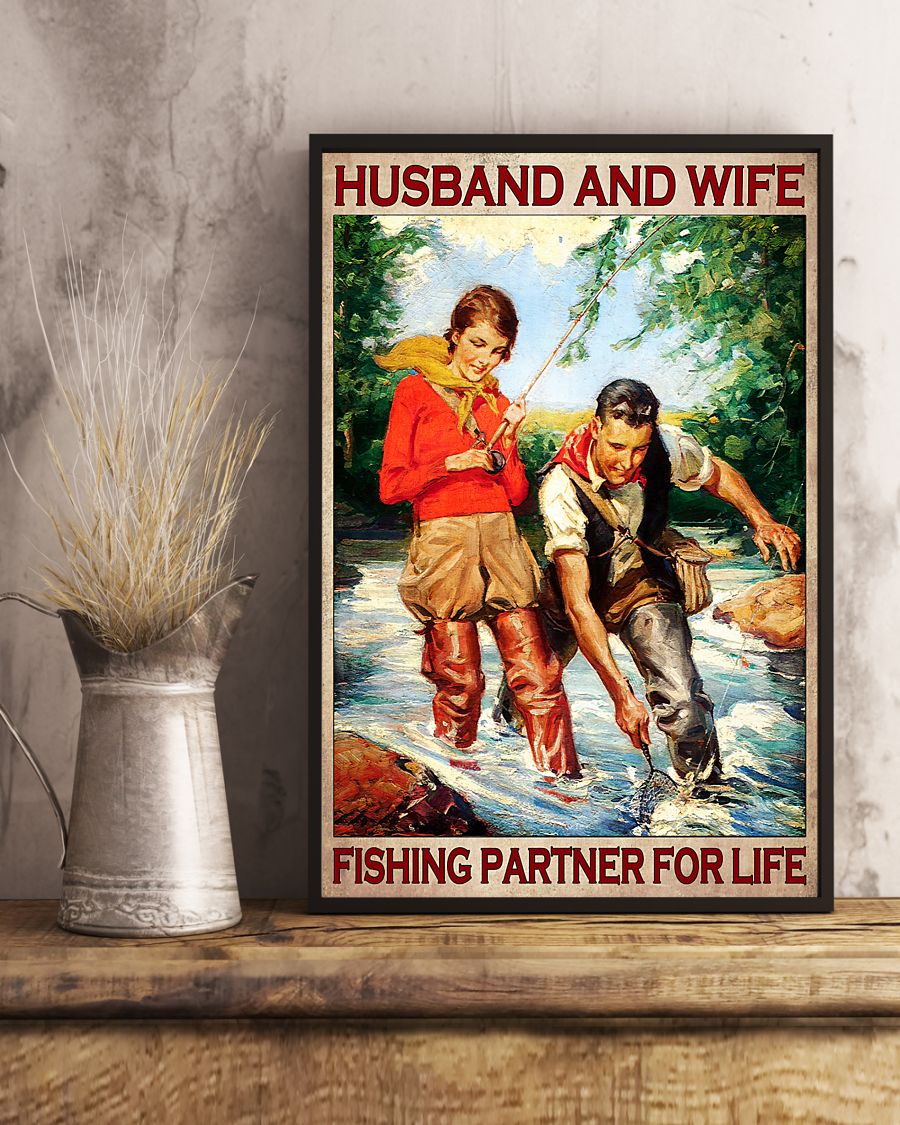 Husband and wife fishing fartner for life poster 3 Husband and wife fishing fartner for life poster