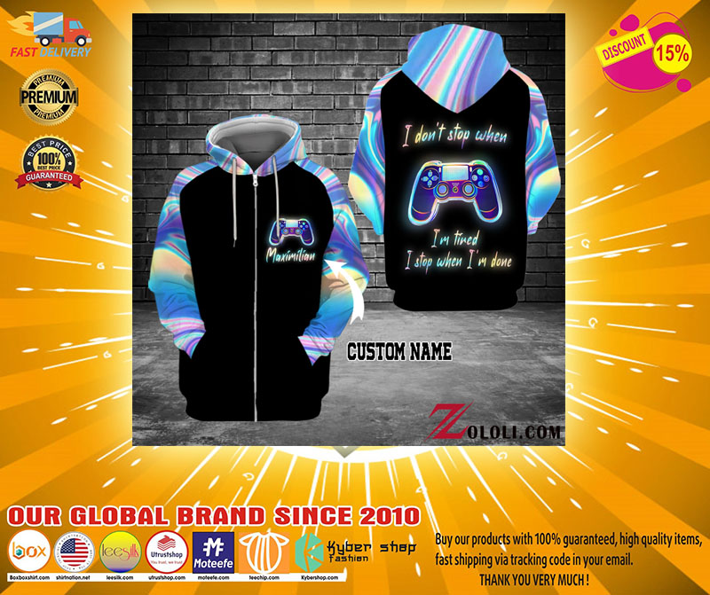 PlayStation I don't stop when I'm tired I stop when I'm done 3D hoodie 3 PlayStation I dont stop when Im tired I stop when Im done D hoodie