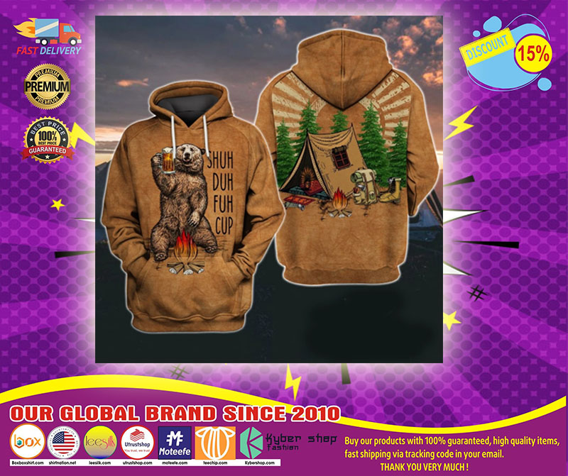 Camping bear shuh duh fuh 3d over print hoodie 2 Camping bear shuh duh fuh d over print hoodie