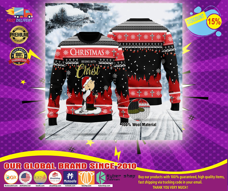 Snoopy and Charlie Christmas begins with christ Christmas sweater 5 Snoopy and Charlie Christmas begins with christ Christmas sweater