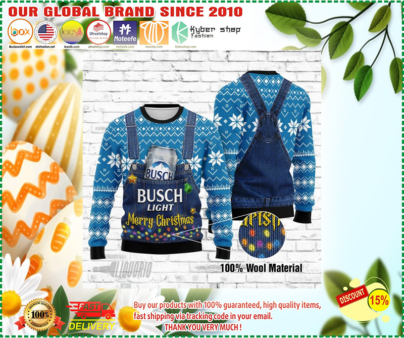 Busch light merry christmas 3d sweater 5 Busch light merry christmas d sweater