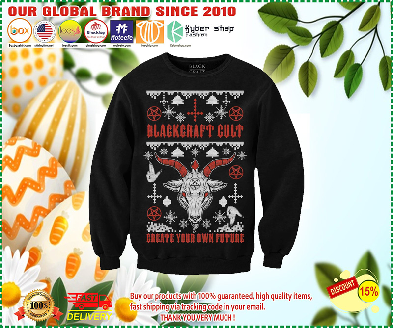 Santa Baphomet Blackcraft cult create your own future ugly christmas sweater