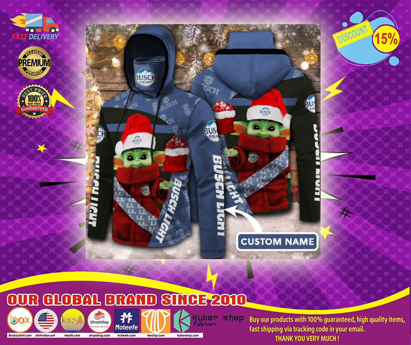 Baby Yoda Busch light 3D Hoodie custom name no gaiter 5 Baby Yoda Busch light D Hoodie custom name no gaiter