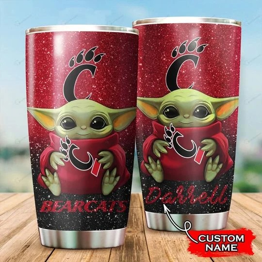 Cincinnati Bearcats Baby Yoda Custom Name Tumbler