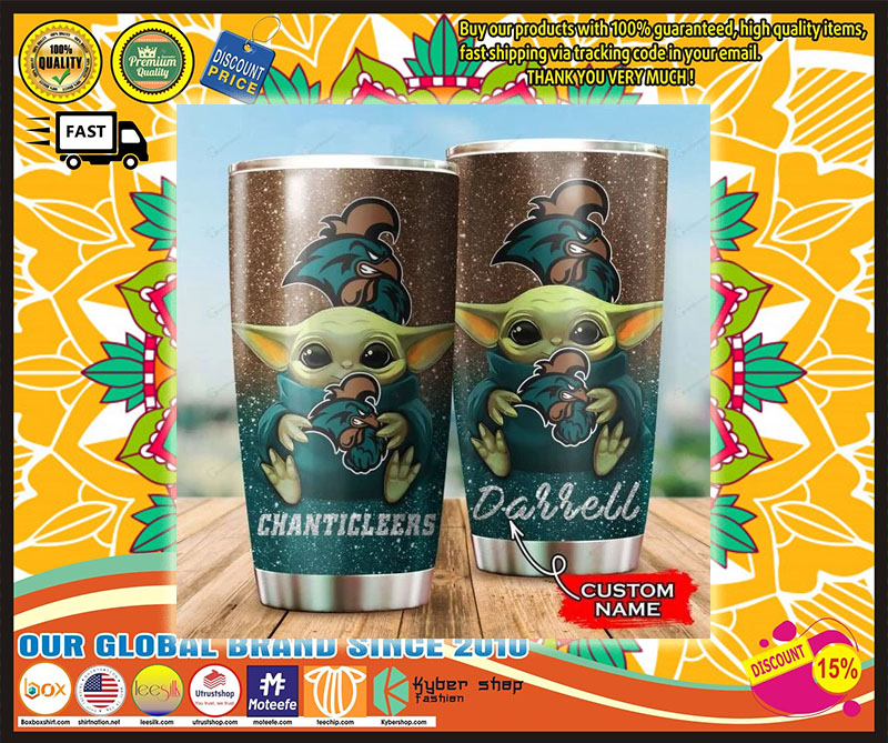 Coastal Carolina Chanticleers Baby Yoda Custom Name Tumbler 5 Coastal Carolina Chanticleers Baby Yoda Custom Name Tumbler
