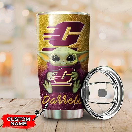 California Golden Bears Baby Yoda Custom Name Tumbler 2 California Golden Bears Yoda TumblerCentral Michigan Chippewas Baby Yoda Custom Name Tumbler