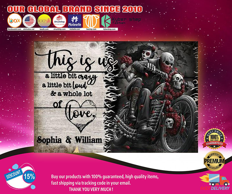 Skull Skeleton Motorbike this is us a little bit crazy poster 2 Skull Skeleton Motorbike this is us a little bit crazy poster