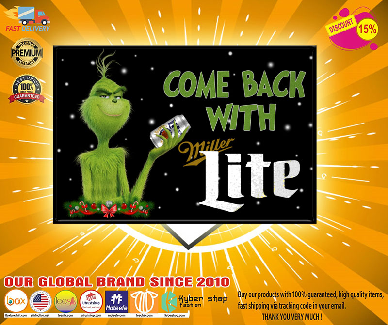 Grinch Come back with lite miller doormat 3 Grinch Come back with lite miller doormat