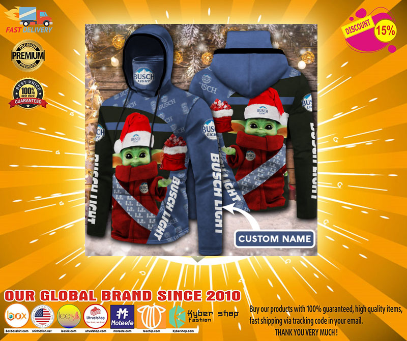Baby Yoda Busch light 3D Hoodie custom name no gaiter 4 Baby Yoda Busch light D Hoodie custom name no gaiter