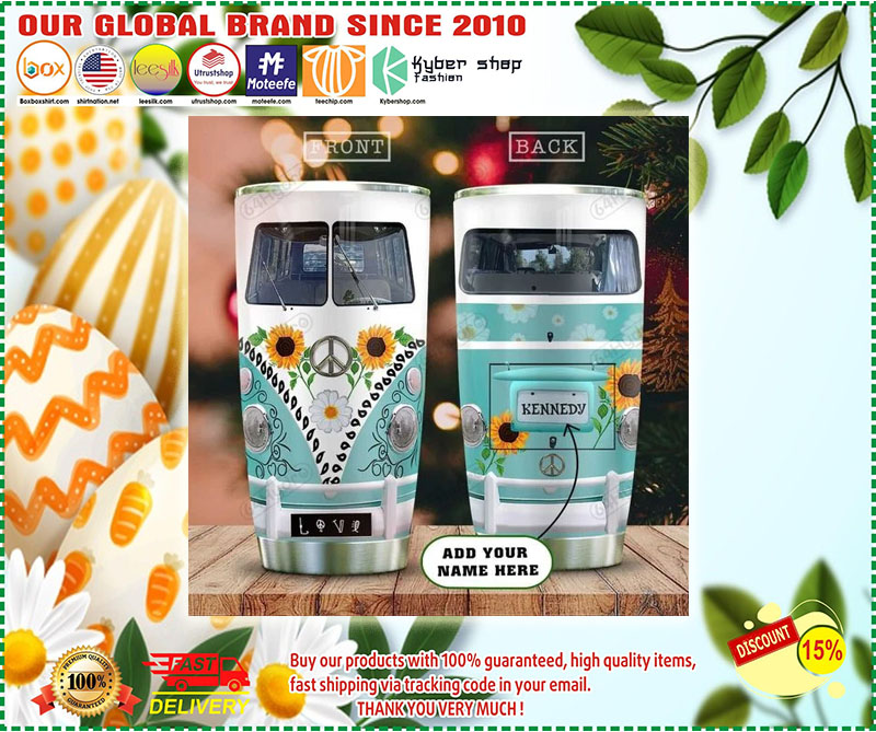 Hippie Van Personalized Tumbler Custom Name 3 Hippie Van Personalized Tumbler Custom Name
