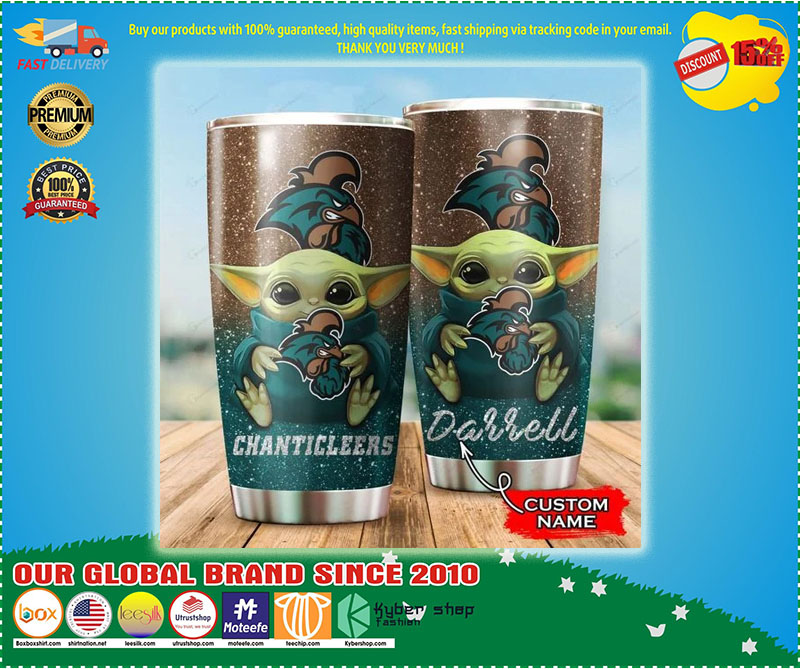 Coastal Carolina Chanticleers Baby Yoda Custom Name Tumbler 4 Coastal Carolina Chanticleers Baby Yoda Custom Name Tumbler