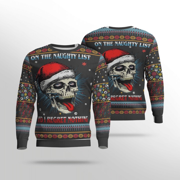 Skulll On the naughty list and i regret nothing 3d hoodie 4 Skulll On the naughty list and i regret nothing d hoodie and sweater