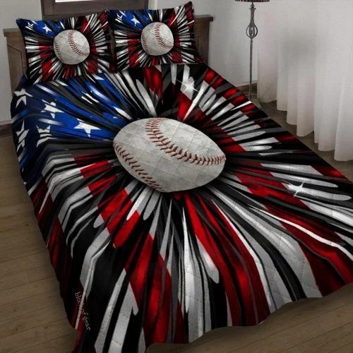 Baseball american flag bedding set 1 Baseball american flag bedding set