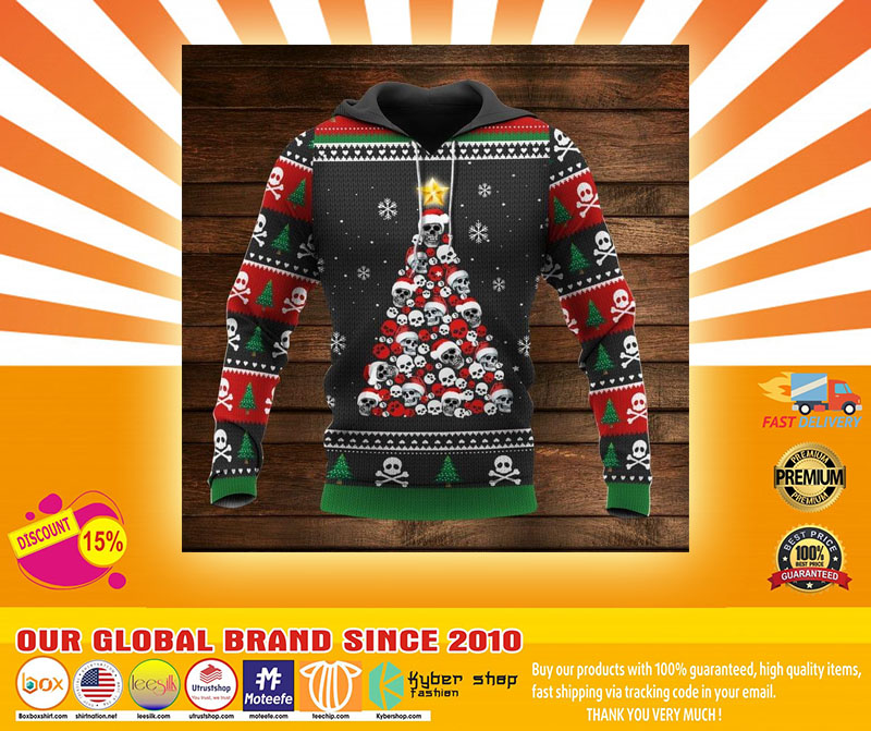 Christmas tree skull santan claus 3d hoodie 2 Christmas tree skull santan claus d hoodie