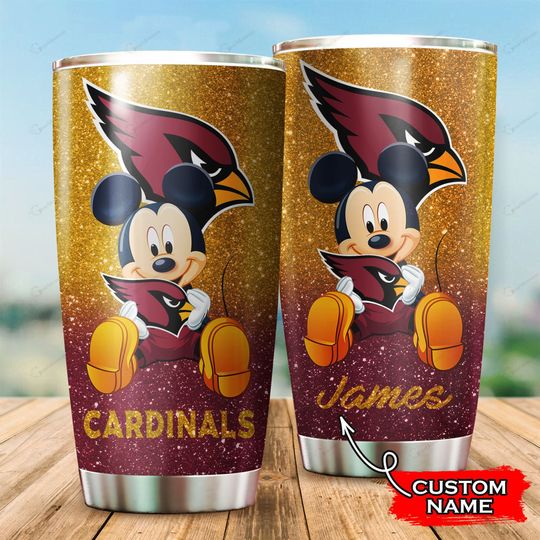 Arizona Cardinals Mickey Mouse Custom Name Tumbler 8 Arizona Cardinals Mickey Mouse Custom Name Tumbler