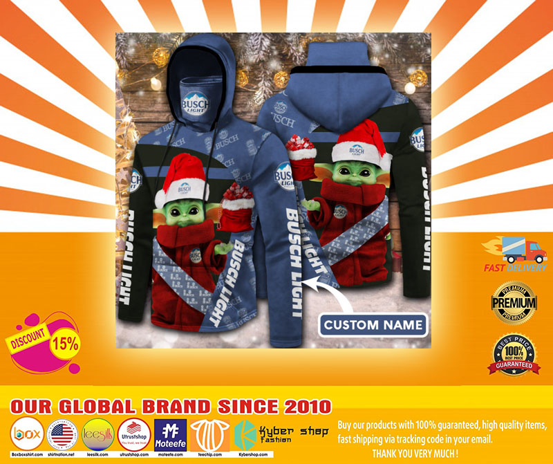 Baby Yoda Busch light 3D Hoodie custom name no gaiter 2 Baby Yoda Busch light D Hoodie custom name no gaiter
