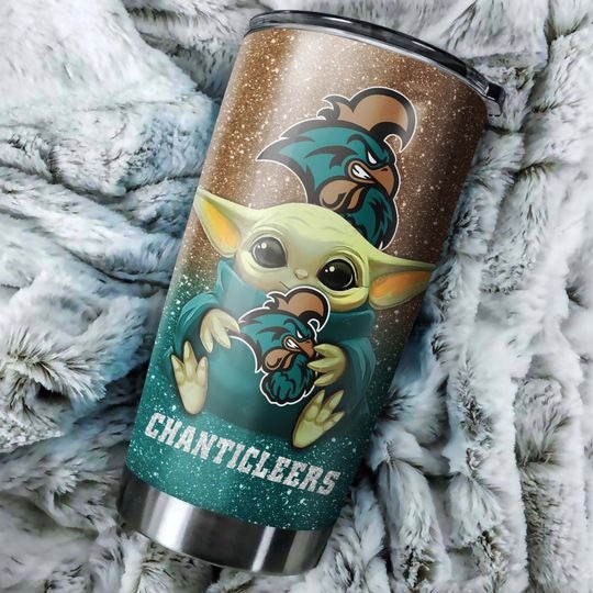 Coastal Carolina Chanticleers Baby Yoda Custom Name Tumbler 2 Coastal Carolina Chanticleers Baby Yoda Custom Name Tumbler