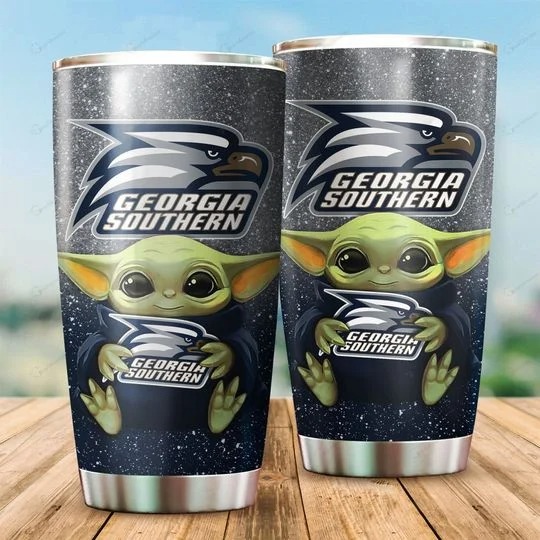 Georgia Southern Eagles Baby Yoda Tumbler 3 Georgia Southern Eagles Baby Yoda Tumbler