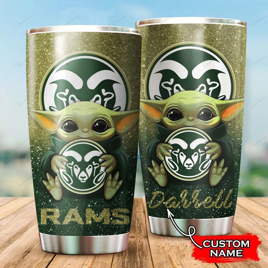 Colorado State Rams football Baby Yoda Custom Name Tumbler 7 Colorado State Rams football Baby Yoda Custom Name Tumbler