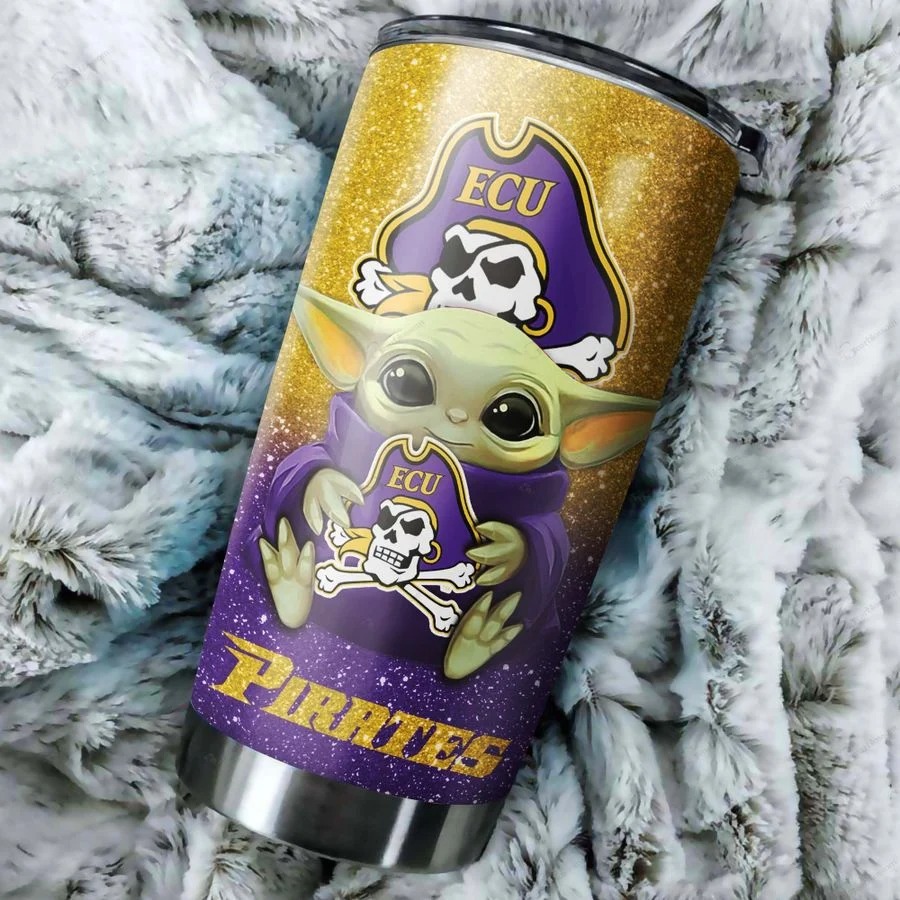 East Carolina Pirates Baby Yoda Custom Name Tumbler 3 East Carolina Pirates Baby Yoda Custom Name Tumbler