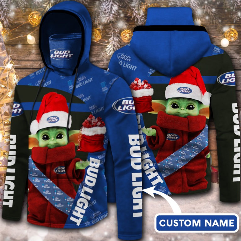 Baby Yoda bud light 3D Hoodie custom name no gaiter 1 BabyYodabudlightDHoodiecustomnamenogaiter