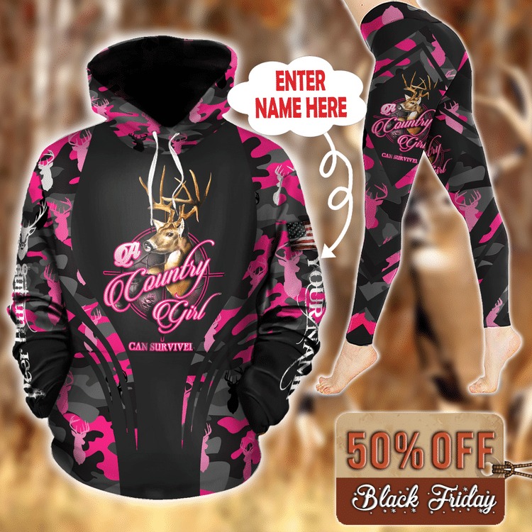 Deer hunting country girl 3D hoodie and legging 4 Deer hunting country girl hoodie and legging
