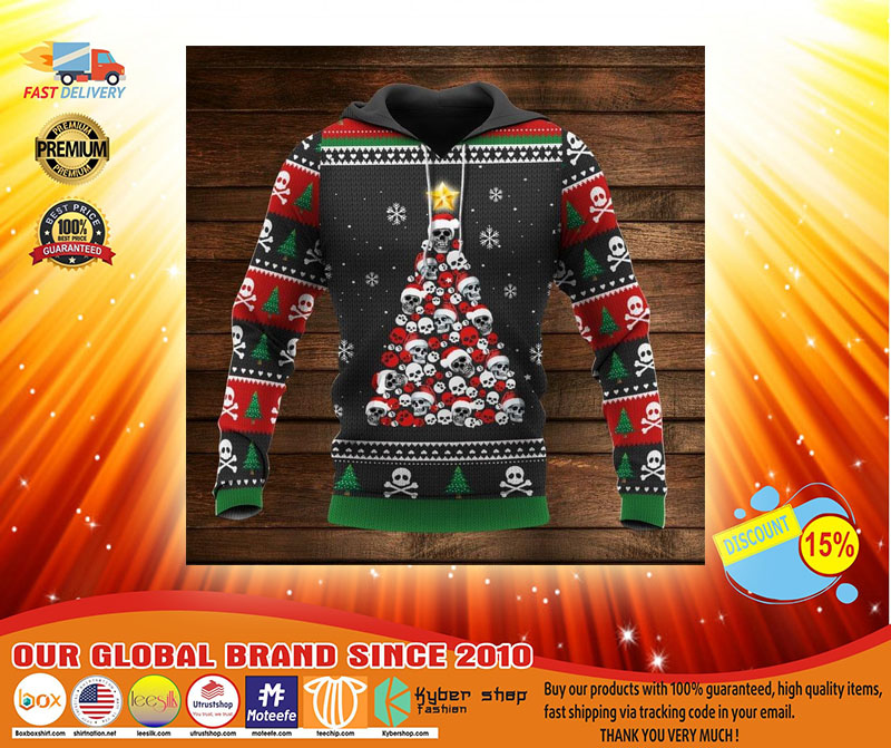 Christmas tree skull santan claus 3d hoodie 3 Christmas tree skull santan claus d hoodie