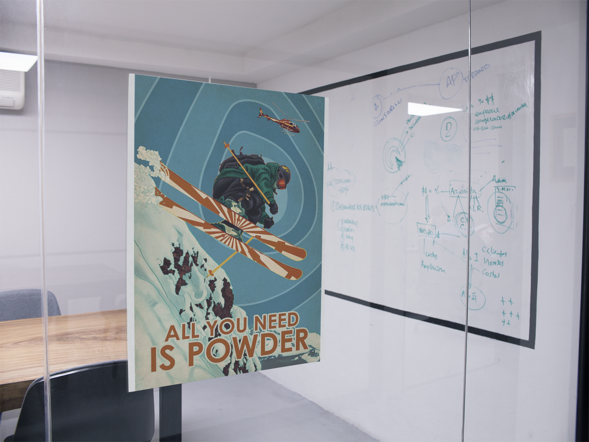 Skiing all you need is powder poster 2 Skiing all you need is powder poster
